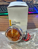 Dual Filament Amber 12 Volt Bullet Marker Light Chrome Bullet Style Turn Signal
