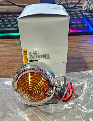 Dual Filament Amber 12 Volt Bullet Marker Light Chrome Bullet Style Turn Signal