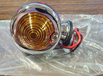 Dual Filament Amber 12 Volt Bullet Marker Light Chrome Bullet Style Turn Signal