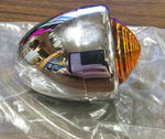 Dual Filament Amber 12 Volt Bullet Marker Light Chrome Bullet Style Turn Signal
