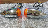Mini Bullet turn Signals Harley Custom Motorcycle Hot Rod Chrome Softail Sportst