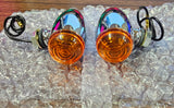 Mini Bullet turn Signals Harley Custom Motorcycle Hot Rod Chrome Softail Sportst