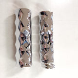 Drag Specialties Chrome 5 1/4" Diamond Cut Billet Motorcycle 1" Handlebar Grips