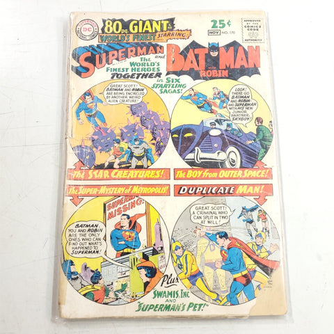 25 cent World's Finest DC Comics 80 Page Giant No. 170 Superman Batman Nov. 1967