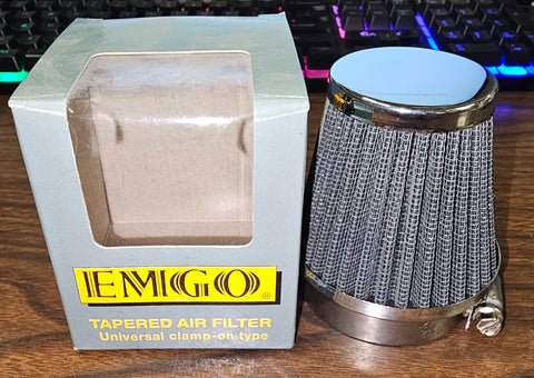 EMGO 48mm Universal Honda Kawasaki Yamaha Clamp-on Chrome End Cap Air Filter