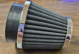 EMGO 48mm Universal Honda Kawasaki Yamaha Clamp-on Chrome End Cap Air Filter