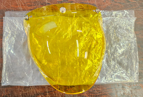 Brand new Vintage Bubble Shield Helmet 70's Old School Yellow 3/4 helmet Motorcy
