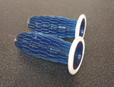 1" Right Left Clear Blue White Waffle Grips Honda Dream Chopper VTG Biemme 27/27