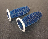 1" Right Left Clear Blue White Waffle Grips Honda Dream Chopper VTG Biemme 27/27