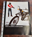 Harley Davidson 1976 Motorcycle 125CC 250CC AMF Sales Brochure