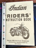 VTG 1951 Indian Motorcycle Riders Instruction Booklet
