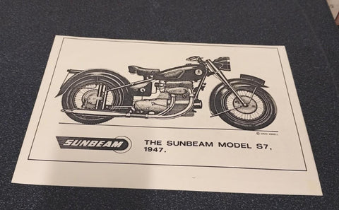 Vtg 93-01305 The Sunbeam Model S7 1947 David Ansell 11 5/8 8 1/4 Glossy Finish