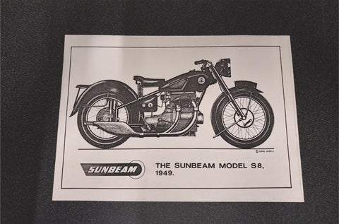 1949 Vtg The Sunbeam Model S8 David Ansell 11 5/8 8 1/4 Glossy Finish 93-01294