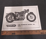 1949 Vtg The Sunbeam Model S8 David Ansell 11 5/8 8 1/4 Glossy Finish 93-01294