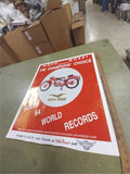 Moto Guzzi Motorcycle Vtg Classic Champion's Choice 1964 World Records Poster