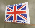 British Parts Norton BSA Triumph United Kingdom Flag Poster 23x18 Motorcycle