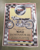 Vtg 1958 600 C.C. Norton Dominator 99 Bracebridge Birmingham Poster Motorcycle
