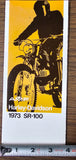 NOS Original 1973 Harley Davidson SR-100 VTG AMF Brochure