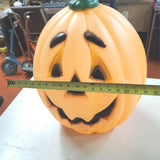 Vtg Blow Mold JackO Lantern Pumpkin Orange General Foam Plastics Halloween Decor