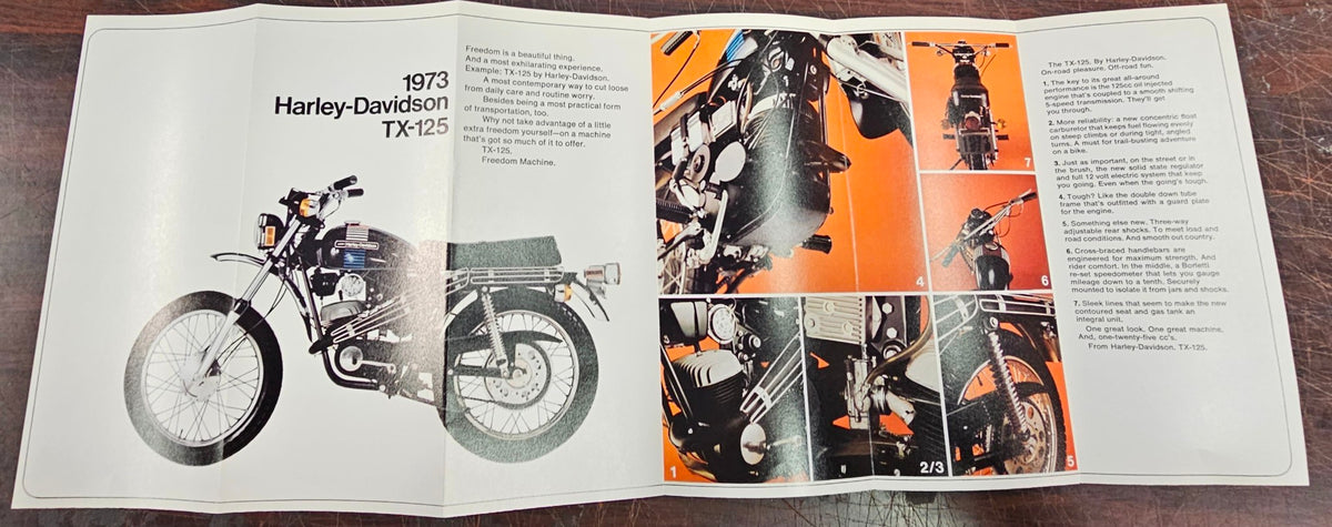 VTG Original 1973 Harley Davidson TX-125 NOS AMF Brochure ...