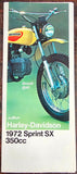 VTG Original 1972 Harley Davidson Sprint SX 350cc NOS AMF Brochure