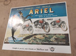 Vtg Classic Ariel British 1952 Motorcycle Wall Art Poster Domi Racer