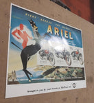 Vtg Classic Ariel British 1952 Motorcycle Wall Art Poster Domi Racer