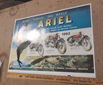 Vtg Classic Ariel British 1952 Motorcycle Wall Art Poster Domi Racer