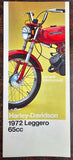 VTG Original 1972 Harley Davidson Leggero 65cc NOS AMF Brochure