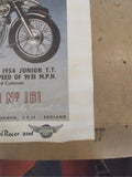Vtg AJ's Race-Bred Motorcycle Poster 1955 Model 20 Springtwin Rod Coleman