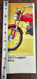 VTG Original 1972 Harley Davidson Leggero 65cc NOS AMF Brochure