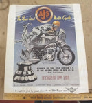 Vtg AJ's Race-Bred Motorcycle Poster 1955 Model 20 Springtwin Rod Coleman