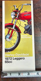 VTG Original 1972 Harley Davidson Leggero 65cc NOS AMF Brochure