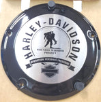 Black Wounded Warrior Project Derby Cover Harley Dyna Softail Touring Military