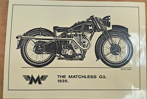 VTG David Ansell 1935 Matchless G3 Glossy Finish Wall Art Poster
