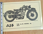 1937 Vtg The A.J.S. Model 18 David Ansell 11 5/8" 8 1/4" Glossy Finish 93-01302