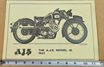 1937 Vtg The A.J.S. Model 18 David Ansell 11 5/8" 8 1/4" Glossy Finish 93-01302