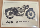 1951 Vtg The A.J.S. Model 20 David Ansell 11 5/8" 8 1/4" Glossy Finish 93-01304