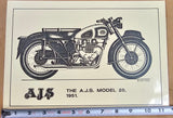 1951 Vtg The A.J.S. Model 20 David Ansell 11 5/8" 8 1/4" Glossy Finish 93-01304