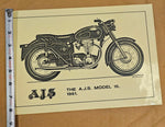 1961 Vtg The A.J.S. Model 16 David Ansell 11 5/8" 8 1/4" Glossy Finish 93-01301