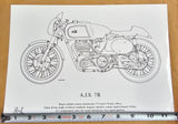 Vtg A.J.S. 7R Boy Racer Britannia 11 5/8" 8 1/4" Glossy Finish Poster 93-01307