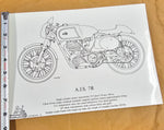 Vtg A.J.S. 7R Boy Racer Britannia 11 5/8" 8 1/4" Glossy Finish Poster 93-01307