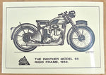 1953 Vtg Panther 65 Rigid Frame David Ansell 11 5/8" 8 1/4" Glossy Finish Poster