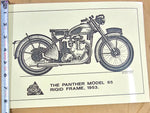 1953 Vtg Panther 65 Rigid Frame David Ansell 11 5/8" 8 1/4" Glossy Finish Poster