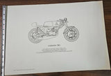 VTG Yamaha TR2 Kay Prints 13 1/2"x 20" Black/White Lithographic Poster 93-00895