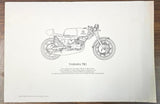 VTG Yamaha TR2 Kay Prints 13 1/2"x 20" Black/White Lithographic Poster 93-00895