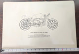 VTG 1956 Moto-Guzzi V8 500cc Kay Prints 13 1/2" x 20" Lithographic Print Poster