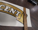 Vtg The Vincent Logo Gold Ribbon Motorcycle Sign Banner Wall Art Garage 21x7 1/2