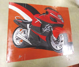 HayaBusa Hand Painted Poster Suzuki Cyles Motorcycle 2014 26x21.5 Original Art