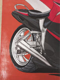 HayaBusa Hand Painted Poster Suzuki Cyles Motorcycle 2014 26x21.5 Original Art